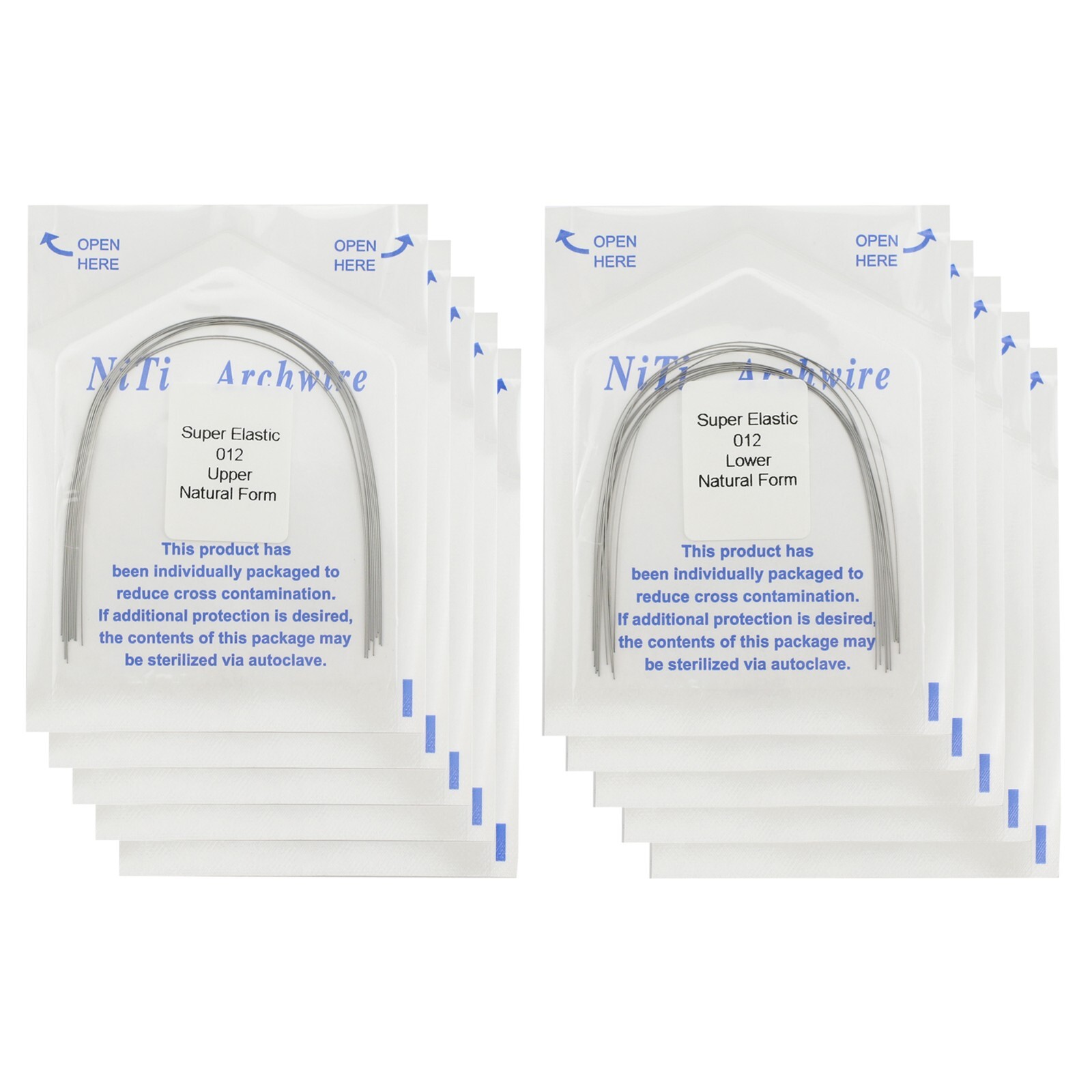 100pcs Orthodontic Arch Wire Niti Round Rectangular Super Elastic Natural Arcos