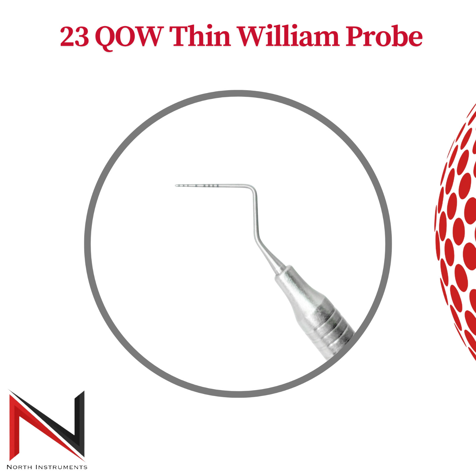 Thin William 23/QOW Screening Probe Color Coded Periodontal Dental Instruments