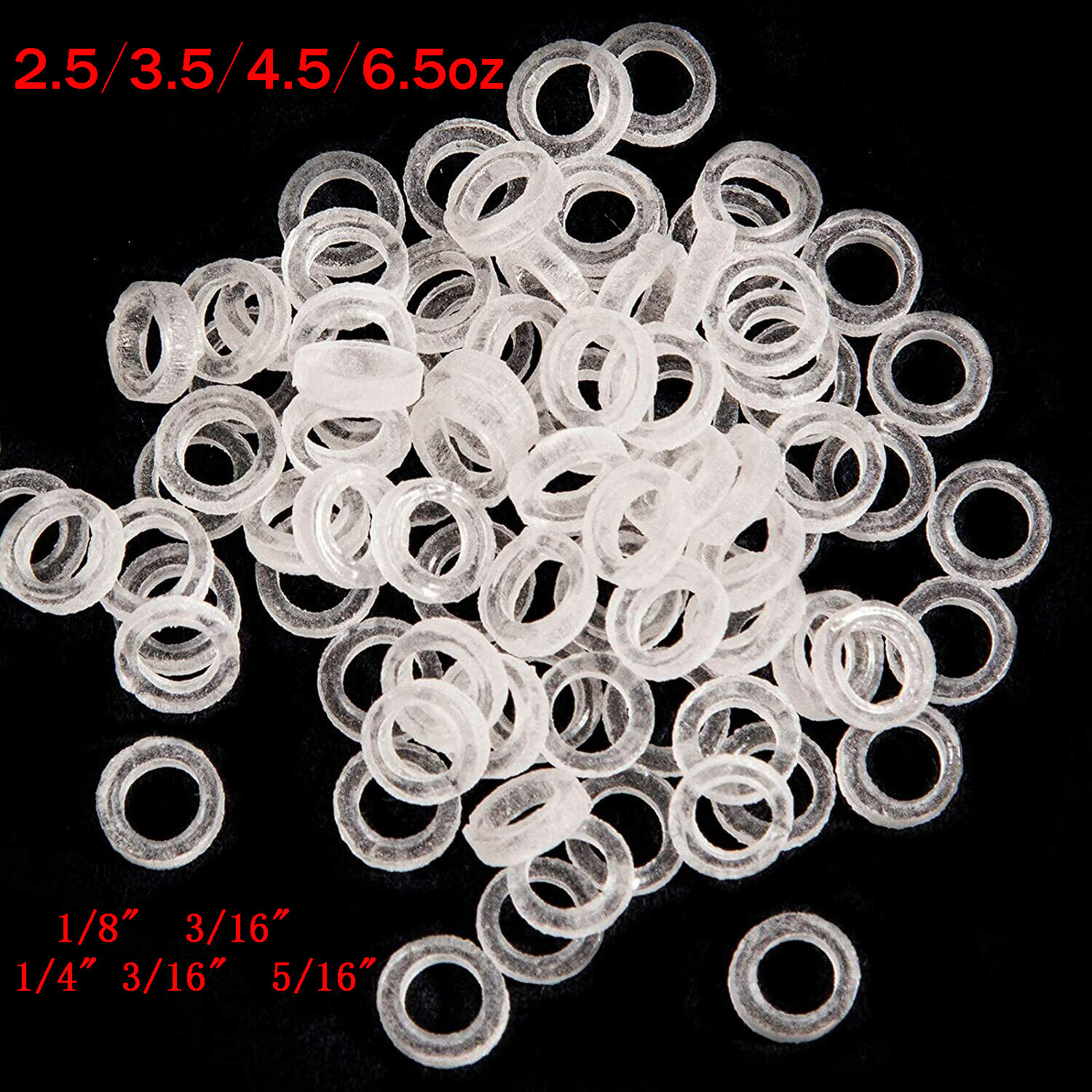 100Pc Dental Orthodontic Intraoral Elastic Latex Rubber Band Clear 2.5 3.5 4.5