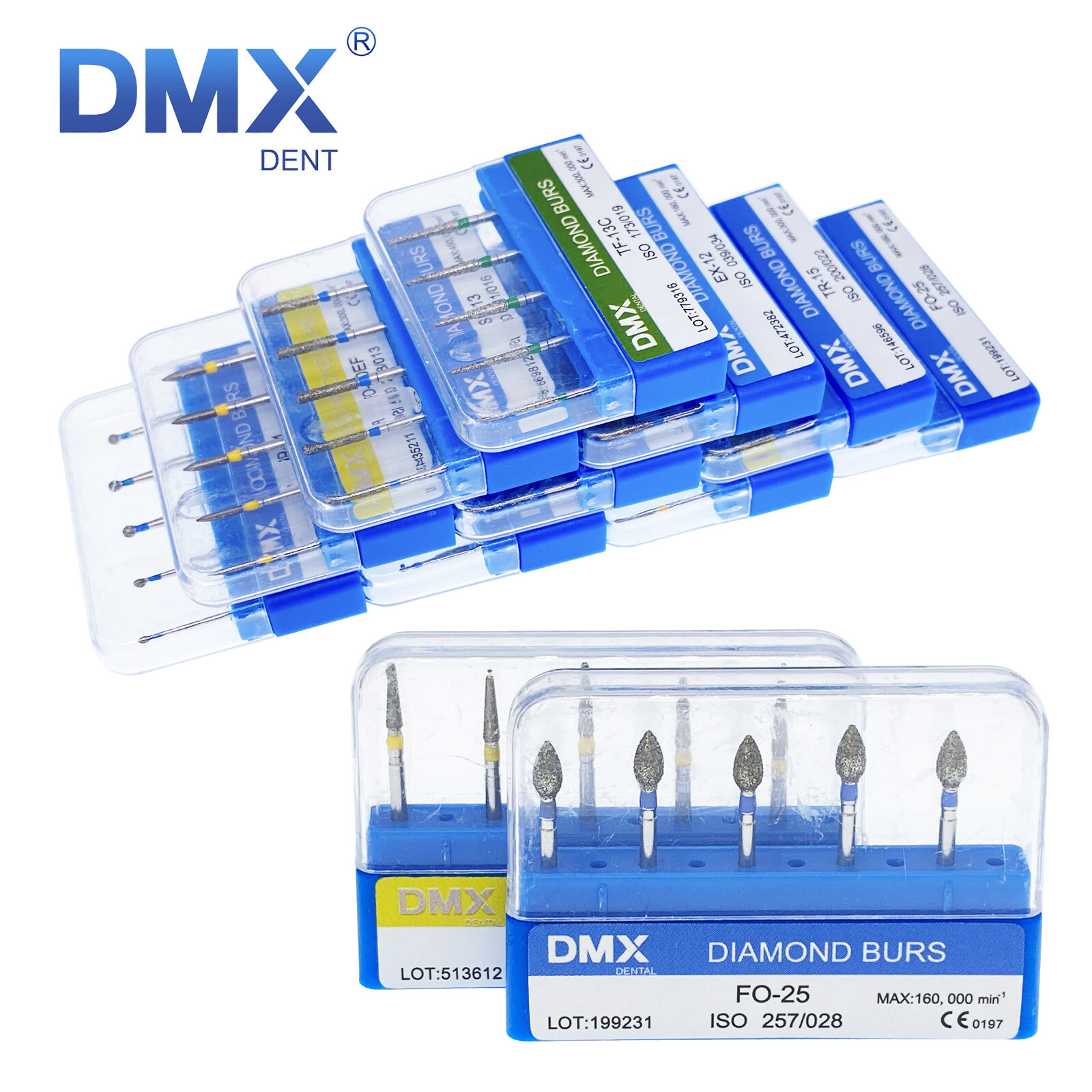 5pc/pack Dental FG Diamond Burs for High Speed Handpiece Friction Grip 1.6MM Bur