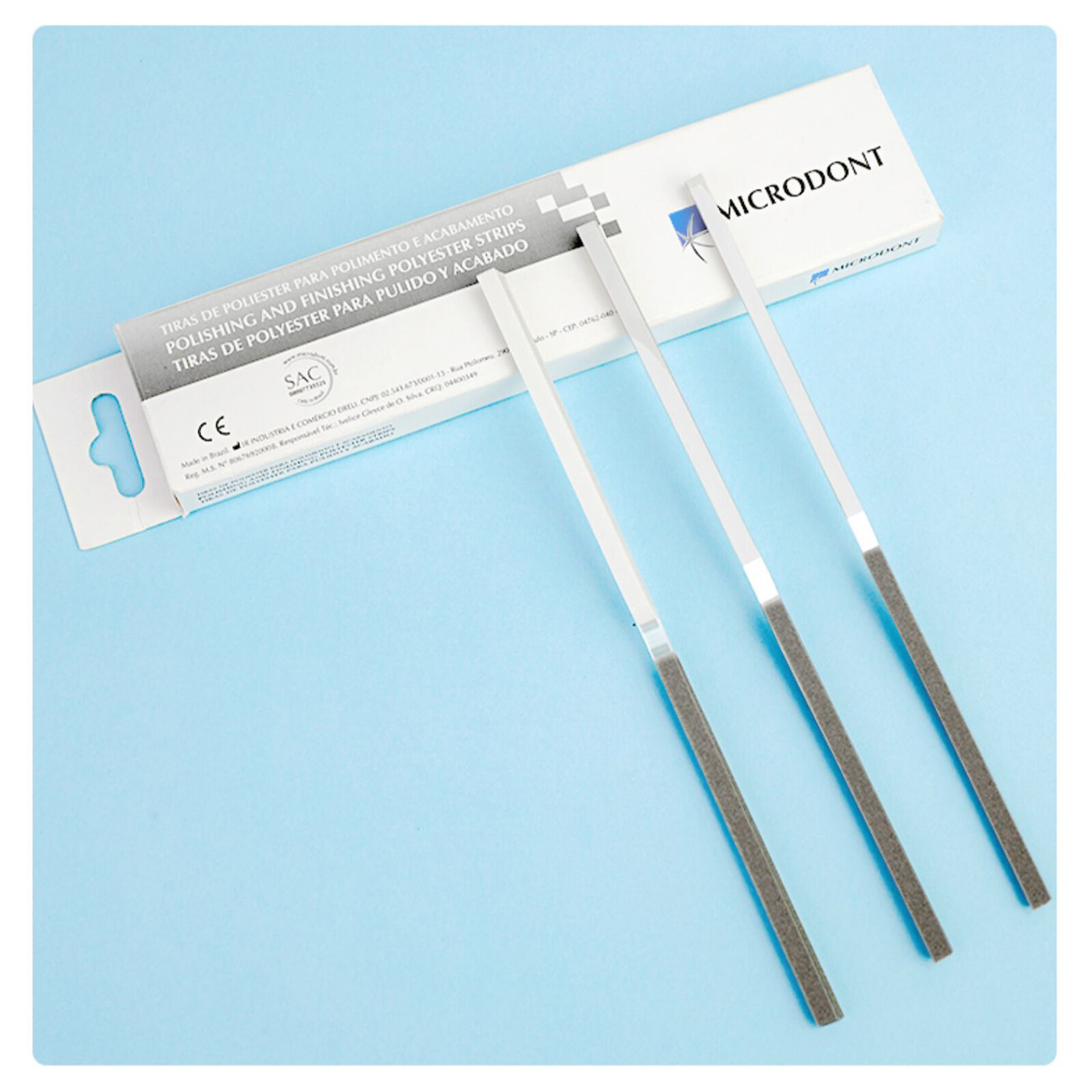Microdont Dental Polishing Strips Polyester 170*4mm (1-side) 100 per Box