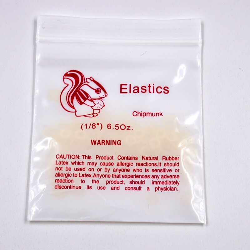 1/8” Dental 6.5 Oz Chipmunk Rings Orthodontic Elastics Rubber Band Brace 100Pcs
