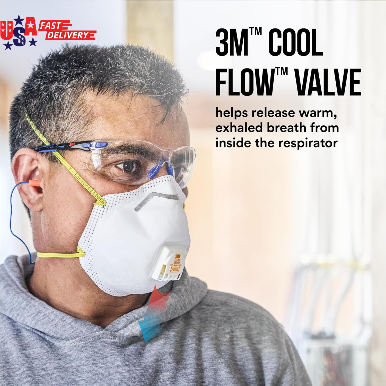 3M Particulate Respirator 8511 N95 with 3M Cool Flow™ Exhalation Valve