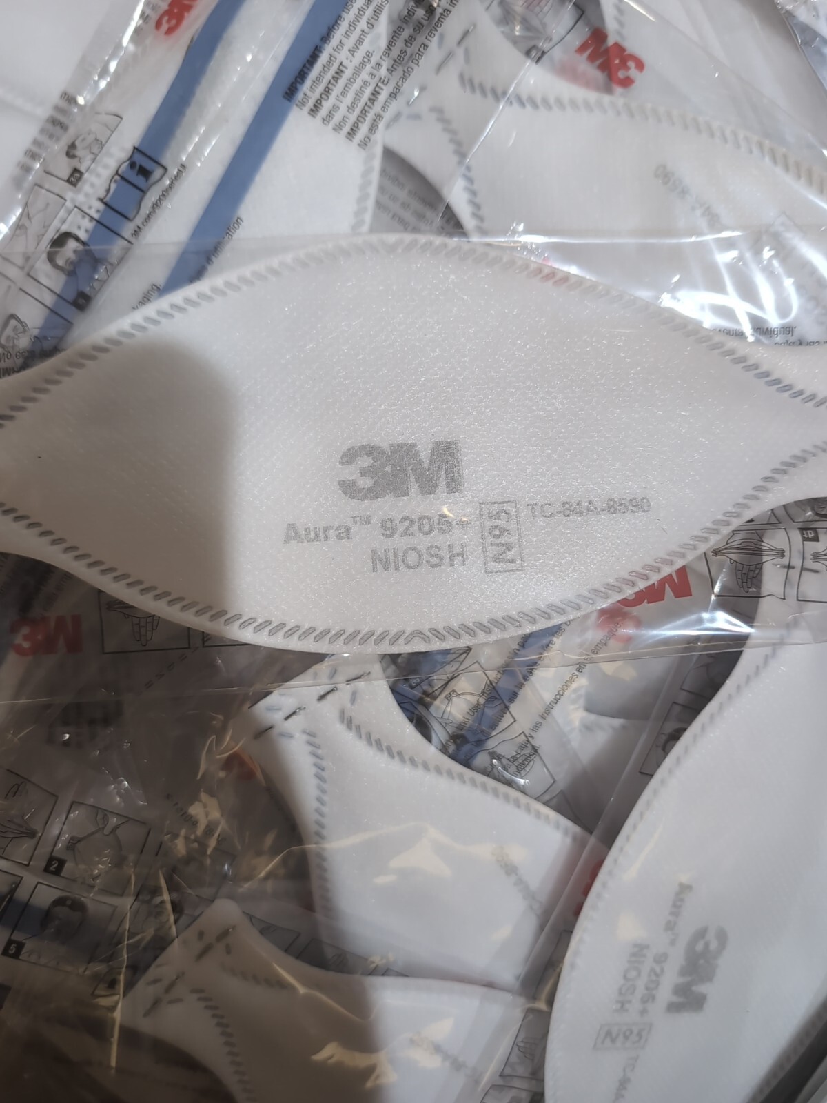 QTY 440 3M Aura 9205+ N95 NIOSH Disposable Respirator Face Mask Case Box 10/2025