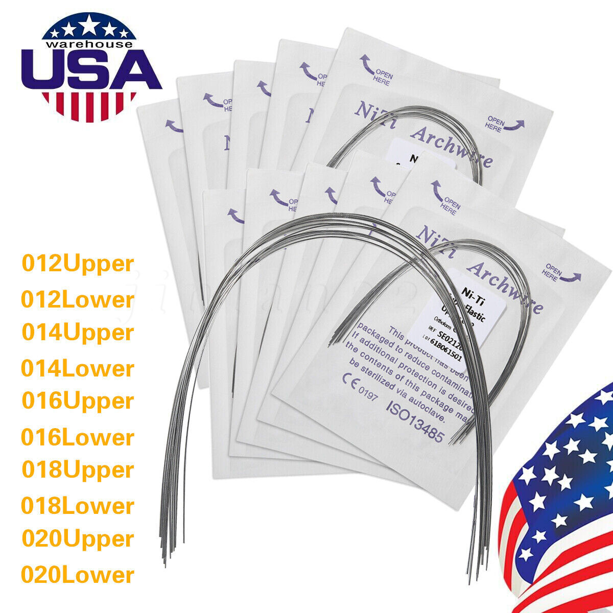 All Size Dental Orthodontic Super Elastic Niti Round Arch Wire Ovoid Form
