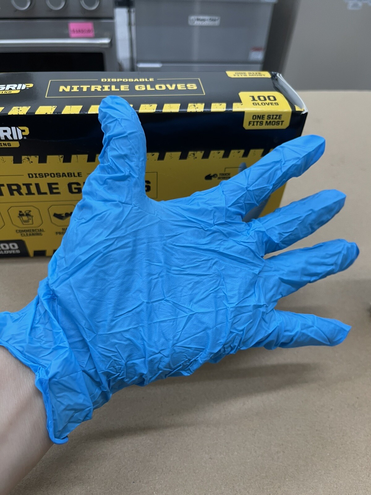 Firm Grip Pro Cleaning Disposable Heavy Duty Nitrile Gloves 100-Count One Size