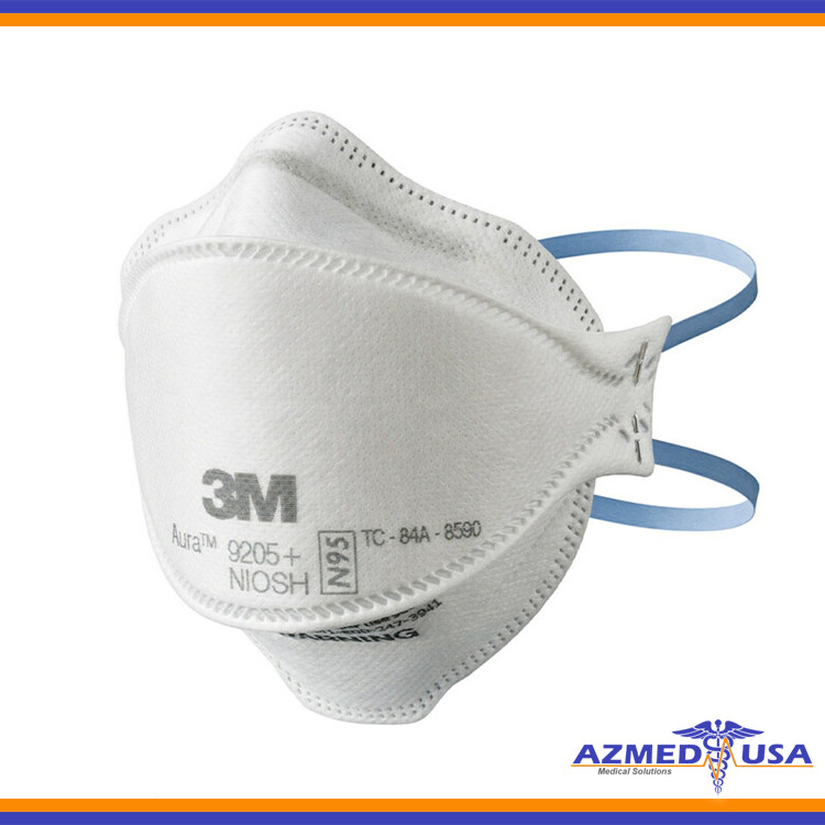 3M N95 Aura 9205+ NIOSH N95 Particulate Respirator Face Mask – 100 MASKS