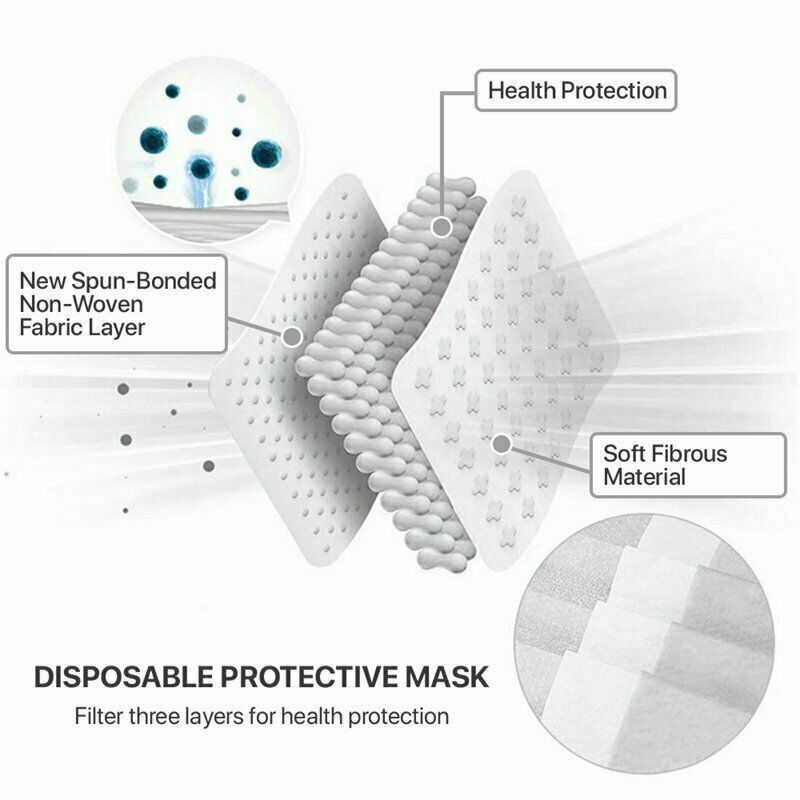 200 Pcs Disposable Medical,Surgical,Dental 3-Layers Face Mask Mouth Cover Black