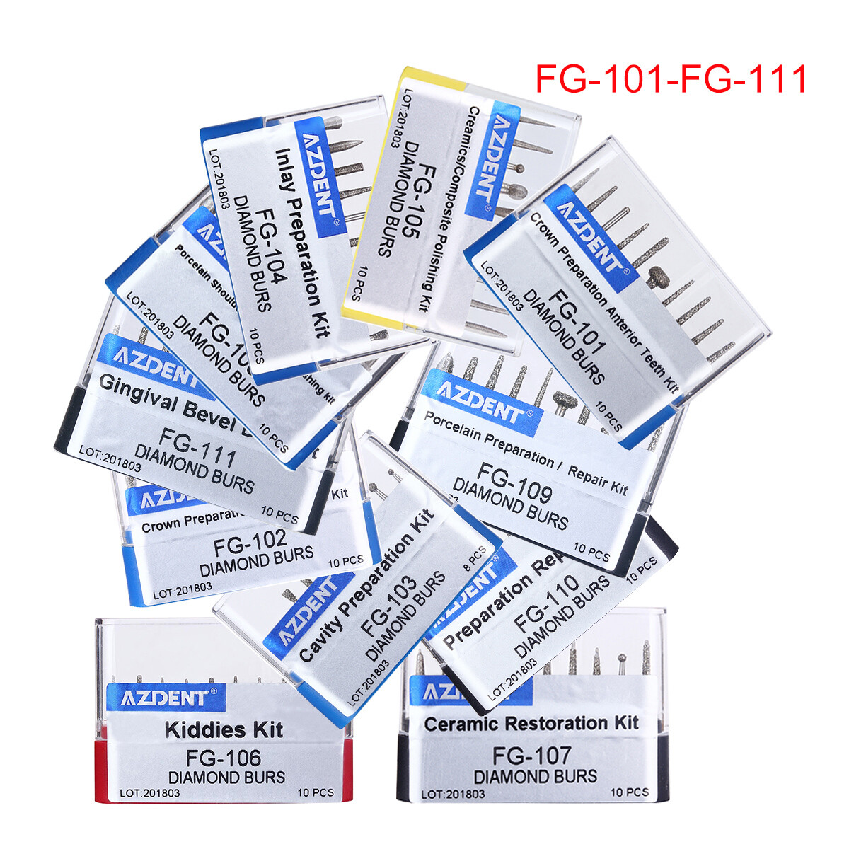 Dental Diamond Burs FG Composite/Polishing FG 101-117 For High Speed Handpiece