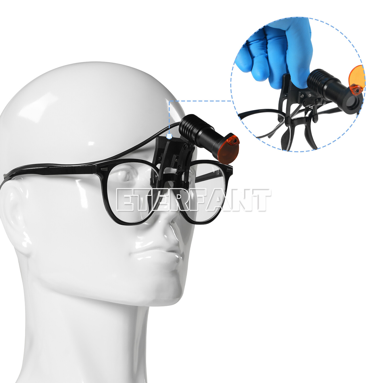 ETERFANT Dental 5W LED Headlight Lamp Metal Clip W/Filter for Binocular Loupes