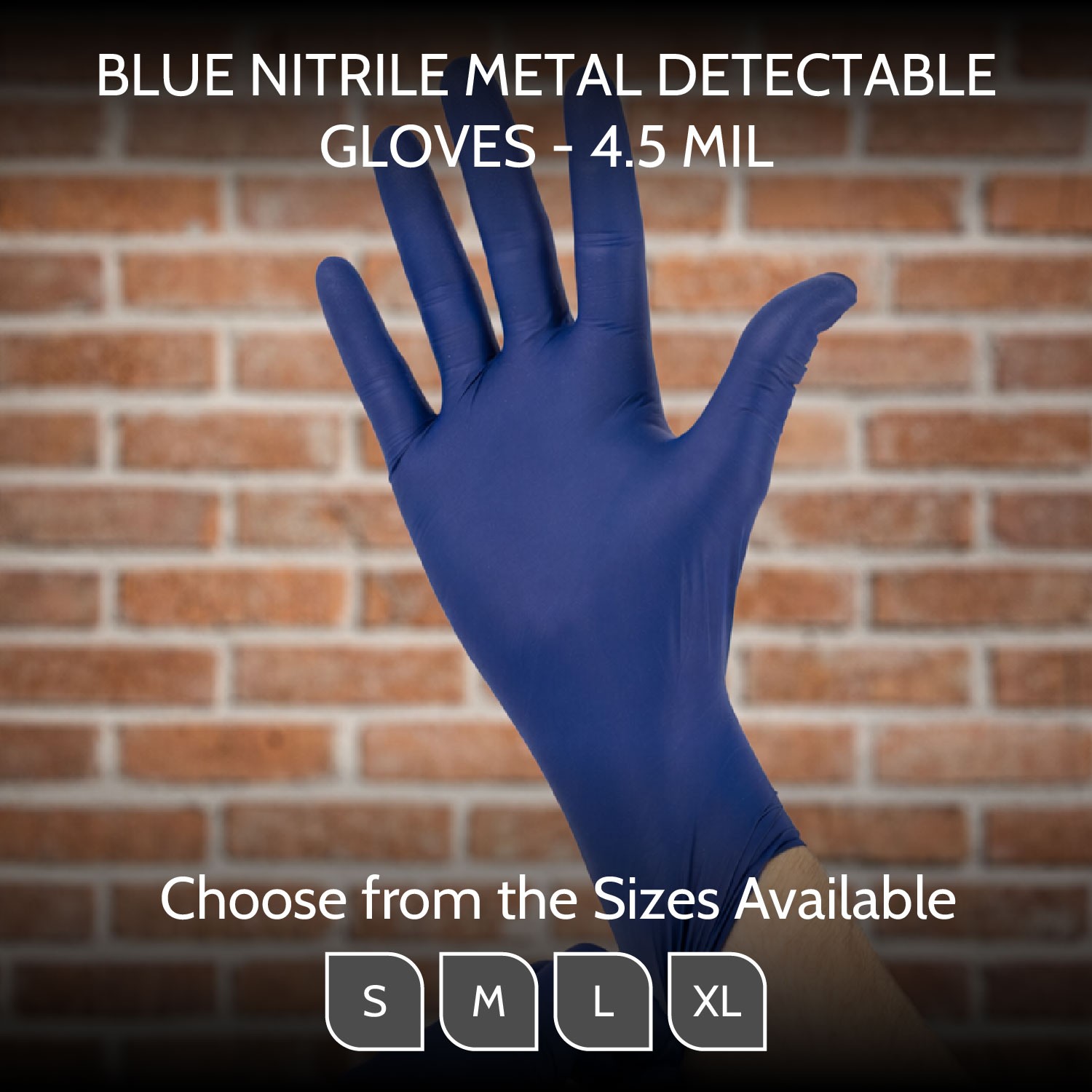 Industrial Disposable Nitrile Metal Detectable Gloves Finger Textured Space Blue