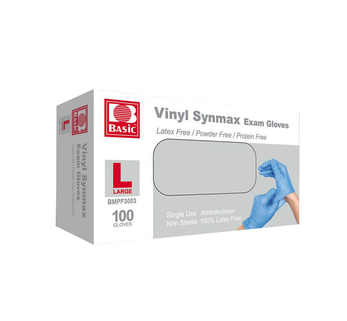 Basic Blue Vinyl Synmax Exam Gloves S/M/L/XL-SIZE