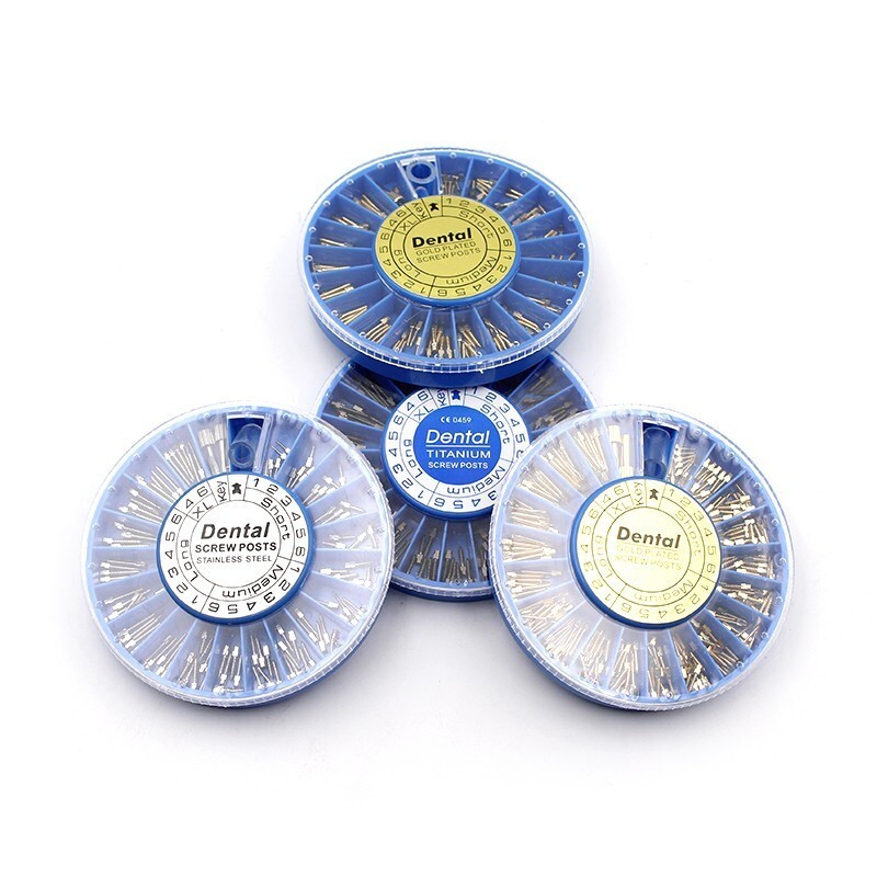 30/120/240Pcs Dental Root Canal Pins Conical Screw Posts Gold Plated/Titanium/SS