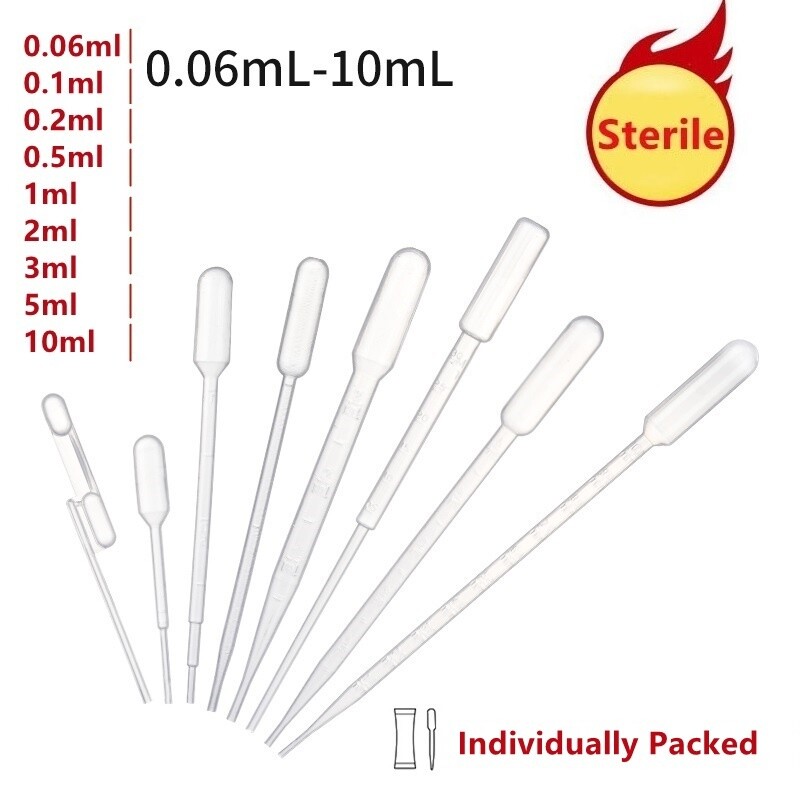 Sterile Individually Packed Plastic Transfer Pipette Dropper 1/2/3/5/10ml Multi