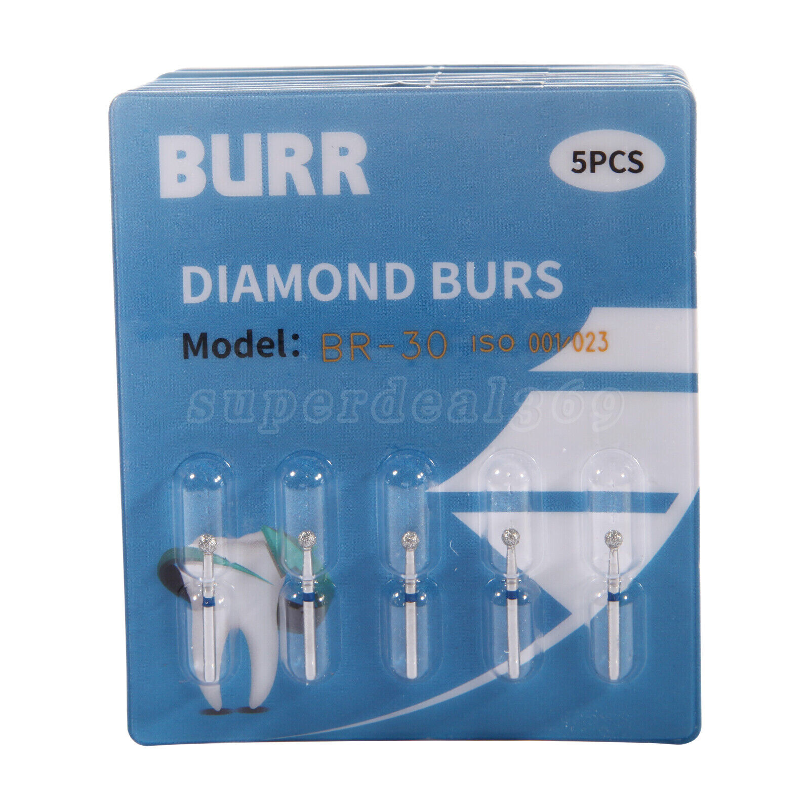 50Pcs Dental Diamond Ball Round Burs FG 1.6mm for High Speed Handpiece BR-30 SA