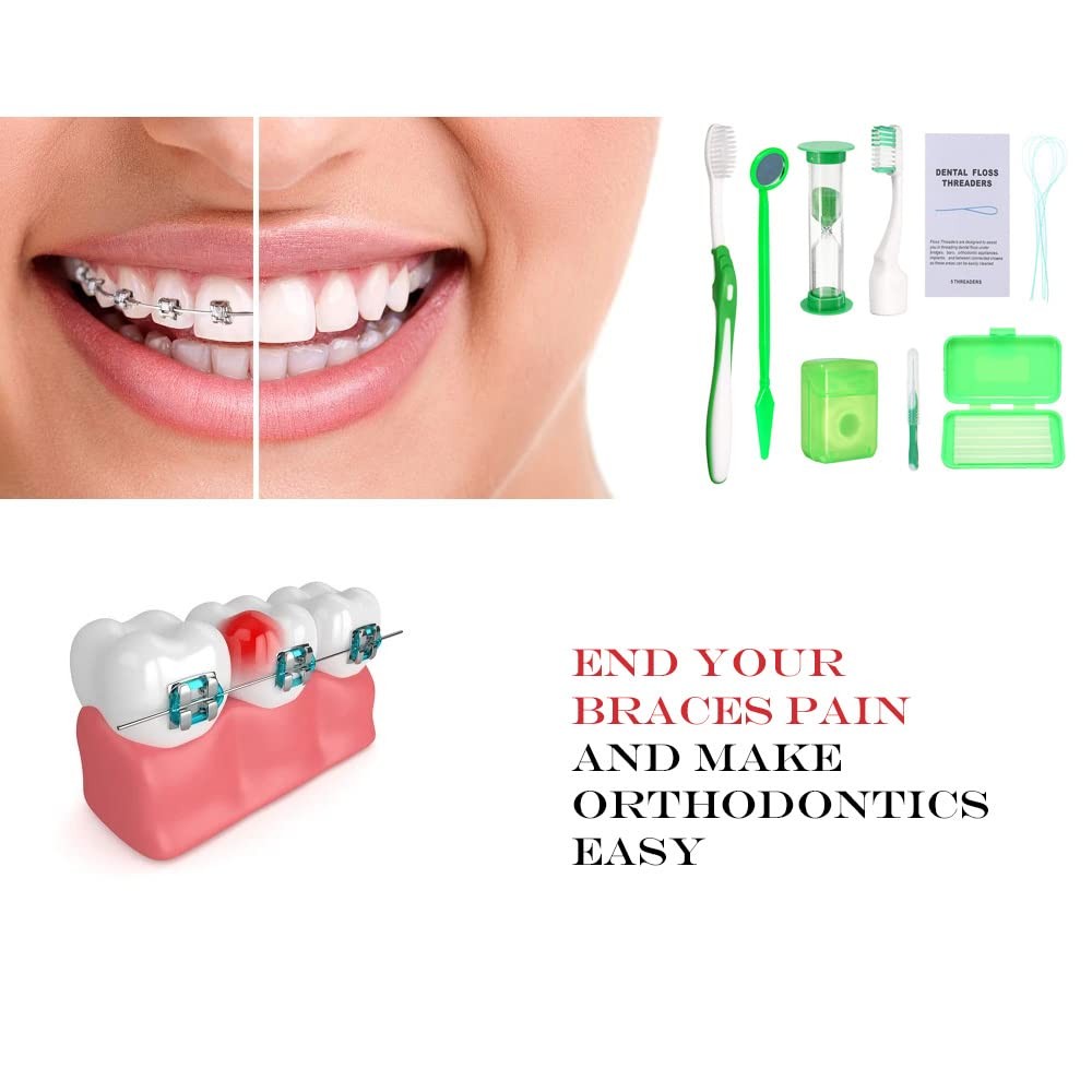 smillsu 2 x Portable Orthodontic Oral Care Kit, Travel 1 Count (Pack of 1)