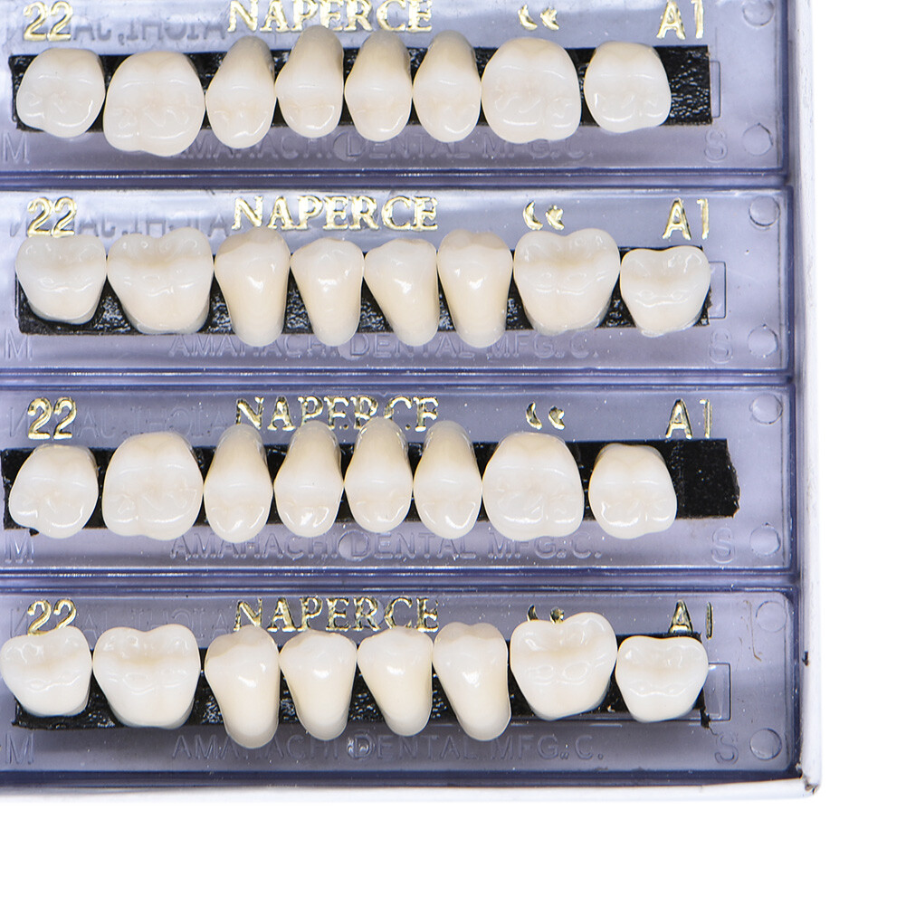 168Pcs Acrylic Resin Denture #22 Dental Upper Lower Shade A1 Teeth Set HOT #22A1
