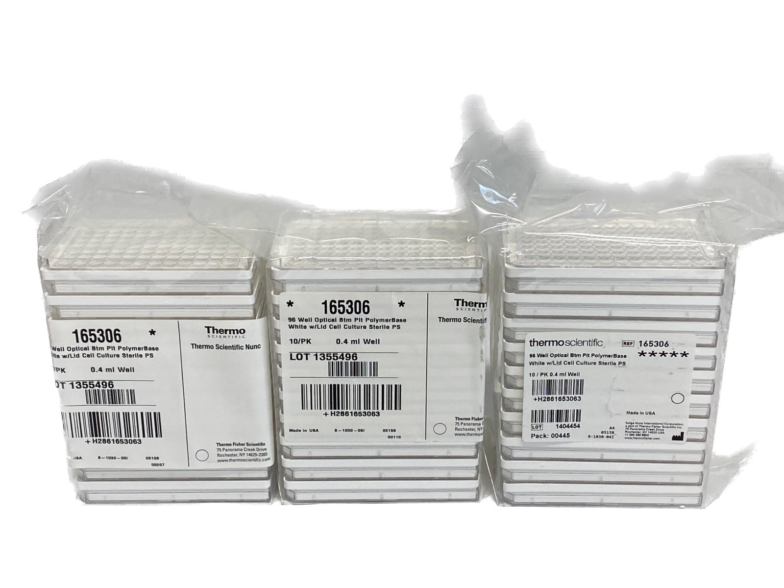 (30) THERMO Nunc 96-Well 0.4mL White TC MicroPlate Optical Bttm Lid 165306