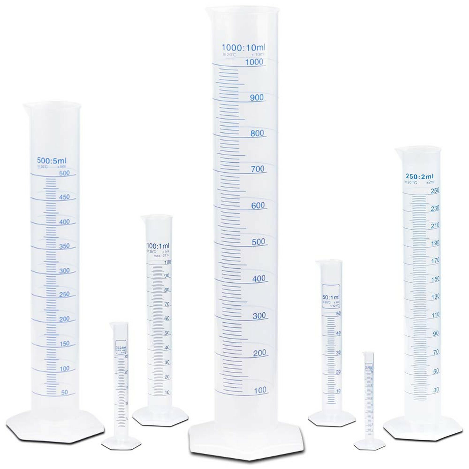 10ml Plastic Graduated Cylinder, Printed Grad., Single Metric Scale (Pack of 2)