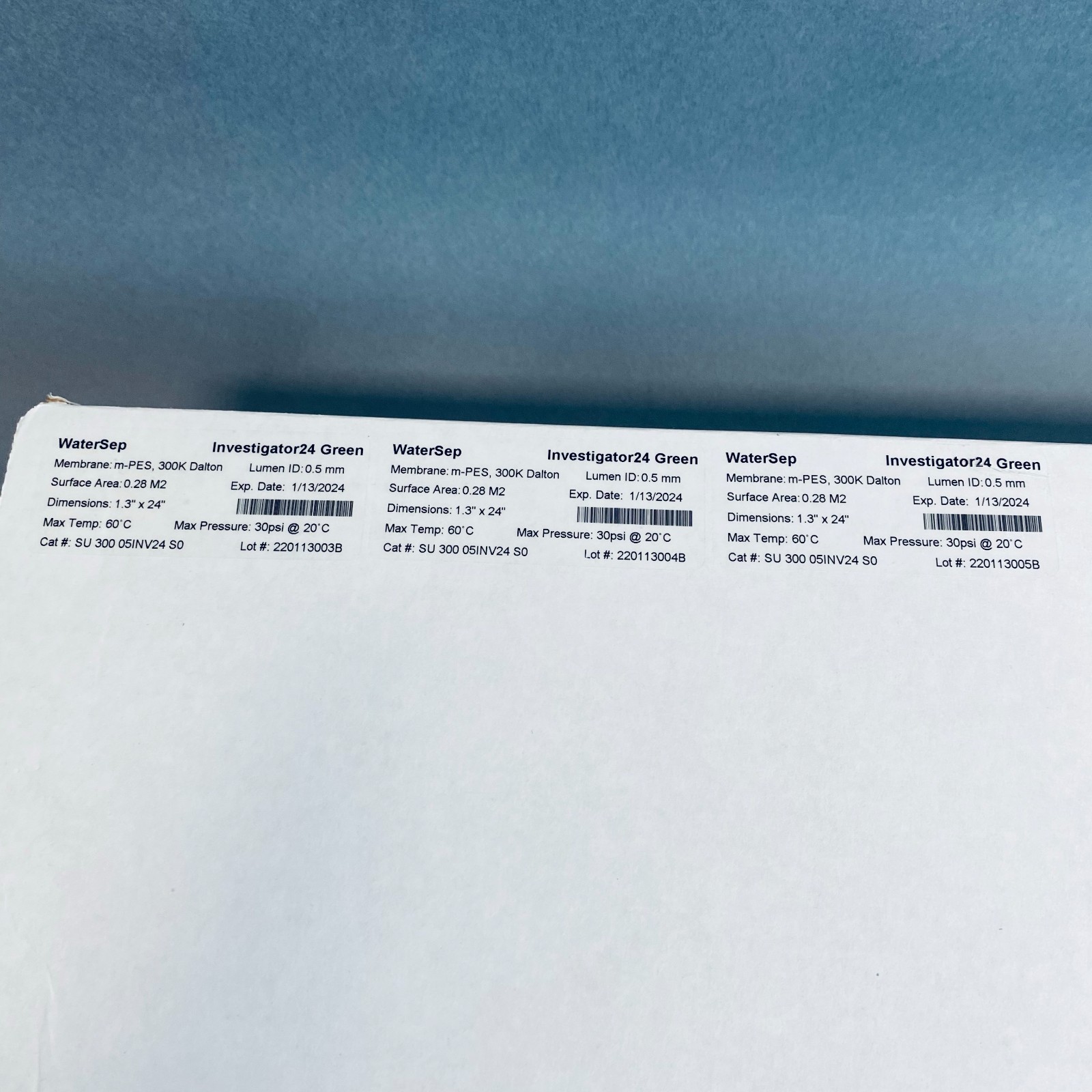 Sartorius WaterSep Investigator24 Green Hollow Fiber Filter 300 kDa Pack of 3