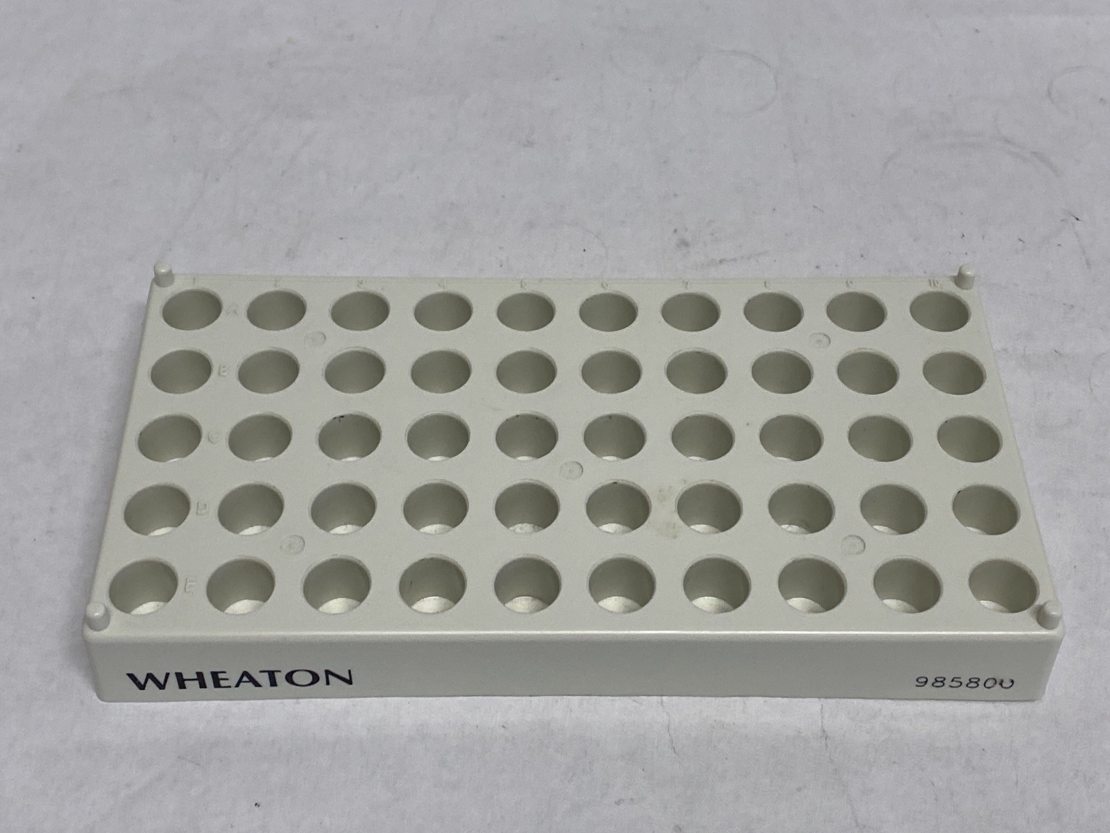 WHEATON Polypropylene 50-Position Vial Racks Stackable for 12.5mm Tubes 985800