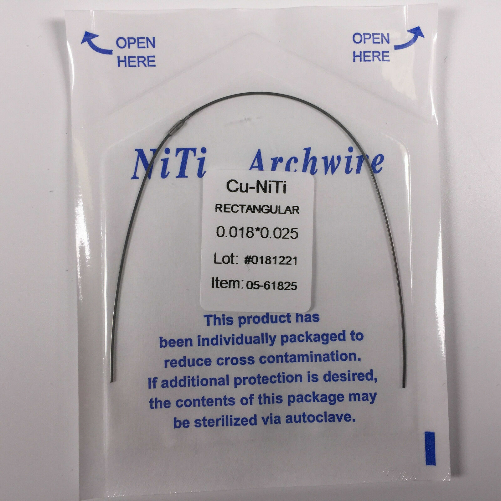 50pcs Dental Copper Cu-Niti Rectangular Arch Wires With Stopper 14-19*25 16*22