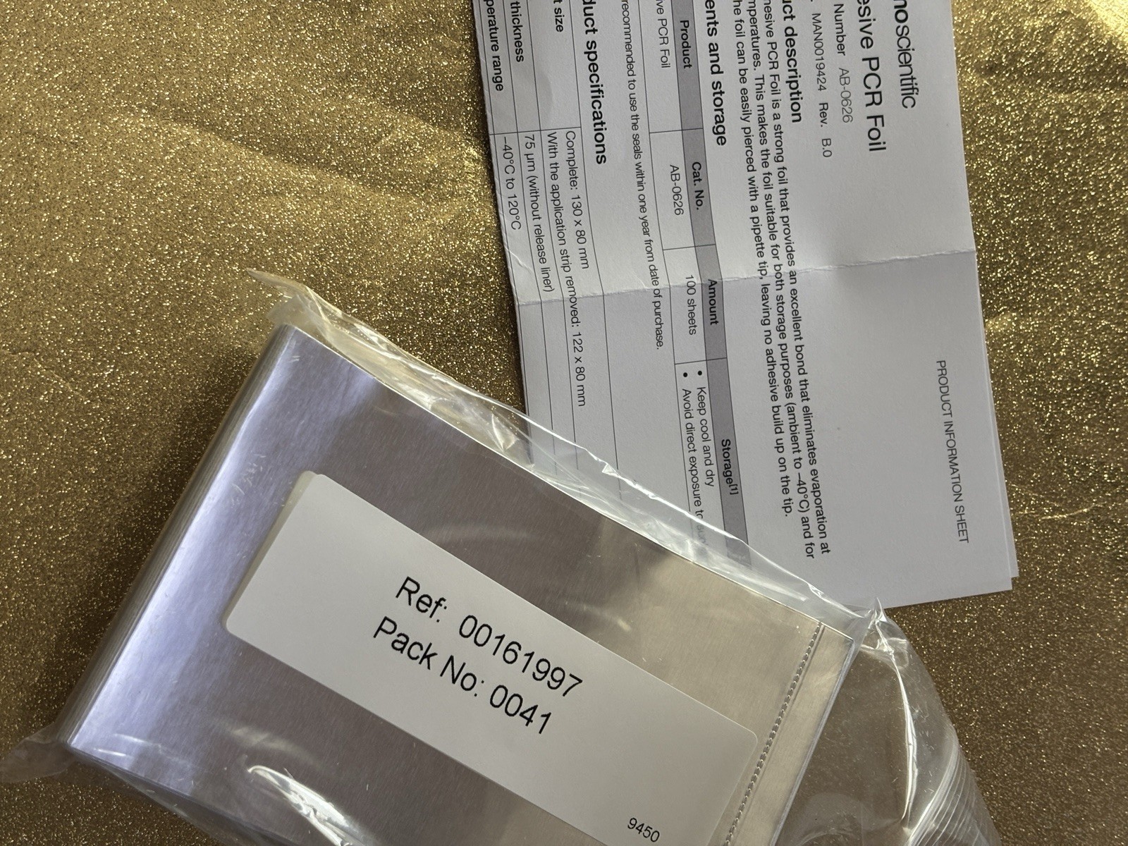 THERMO SCIENTIFIC AB-0626 ADHESIVE PCR SEALING FOIL SHEETS (100 pack)