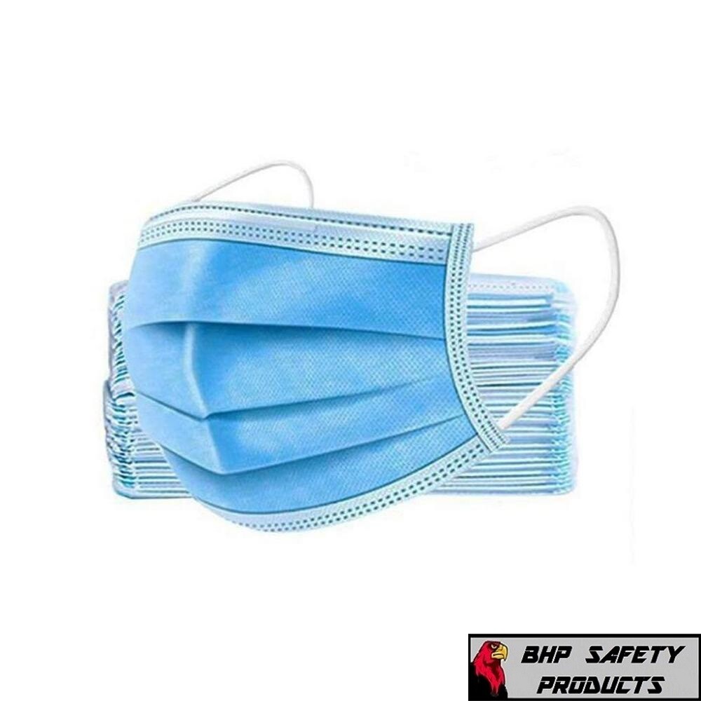 50 PCS Face Mask Medical Quality Surgical Dental Disposable 3-Ply Earloop