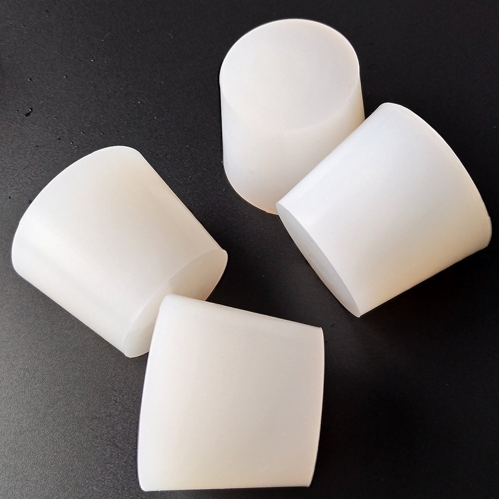 Versatile White Silicone Stoppers, Tapered Design for Bottles & Lab Use, 3 Pcs