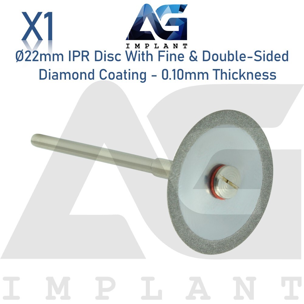 Ø22mm IPR Disc Fine Double Sided Diamond Coating 0.10 Ortho Mandrel