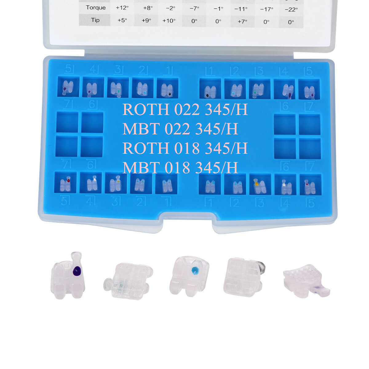 Dental Ortho Monocrystalline Sapphire Brackets /Ceramic Braces Roth MBT 022 /018