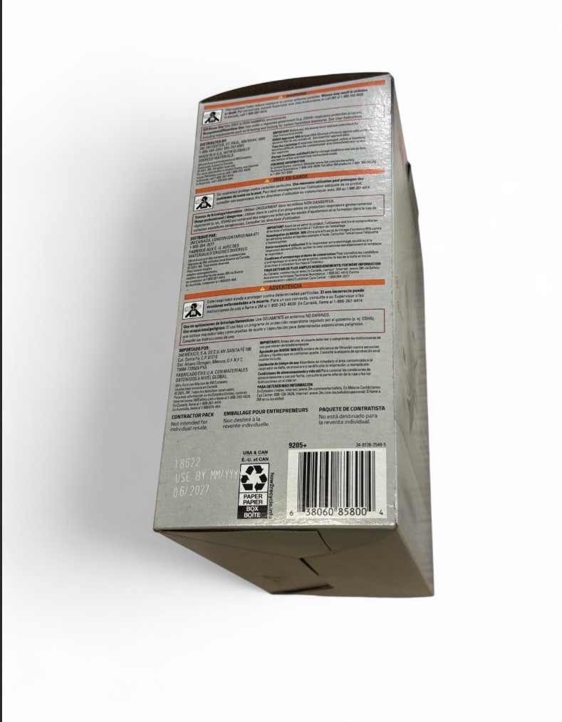 3M Aura 9205 N 95 Particulate Respirator Face Mask – White 3 (20 Pack) Boxes