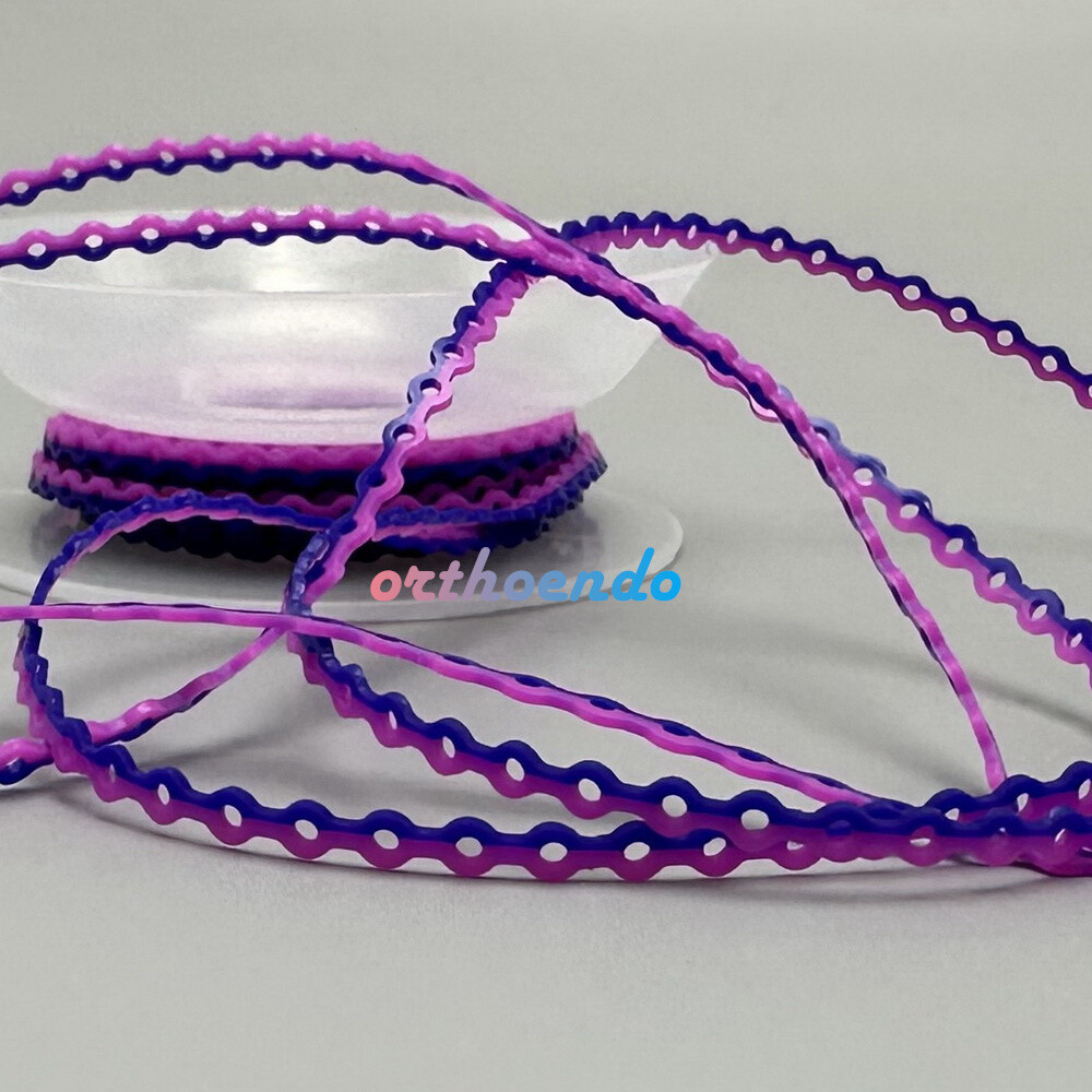 1 Roll Double Color Elastolink Elastic Power Chains (Ultra) Long Short 10 Sizes