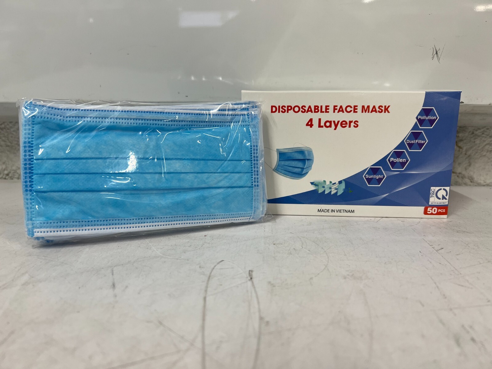 CASE OF 2500 Disposable 4-Layer NON-MEDICAL Surgical Face Masks