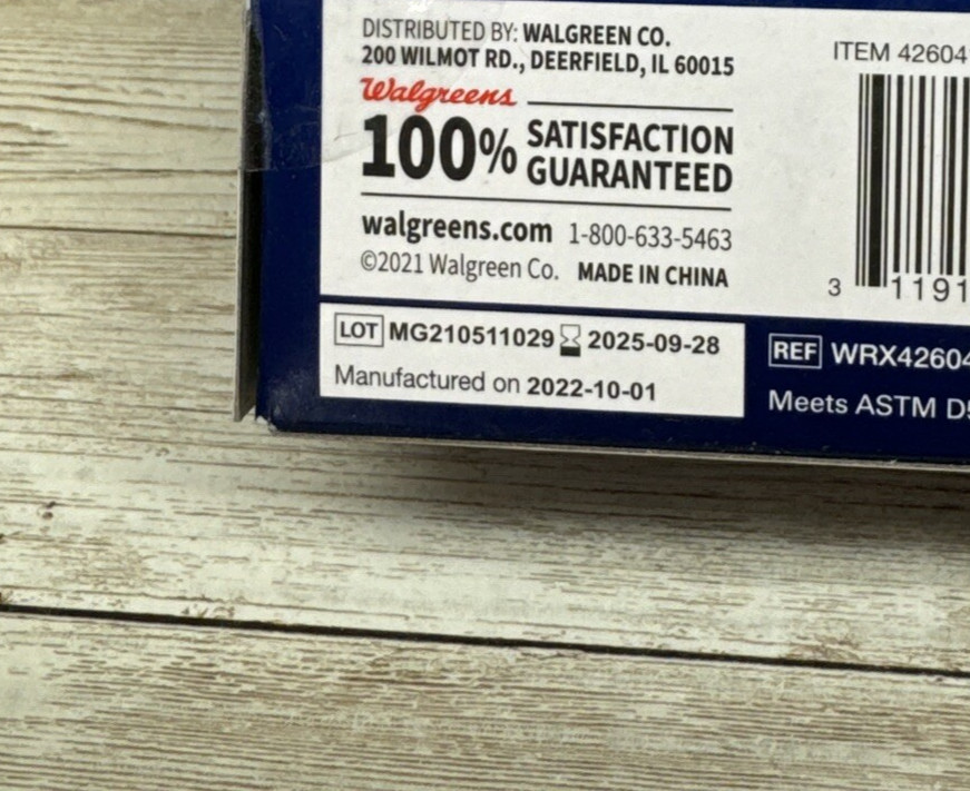 Walgreens Stretch Vinyl Exam Gloves 10 Boxes *One Size* Box of 120 Exp: 09/25