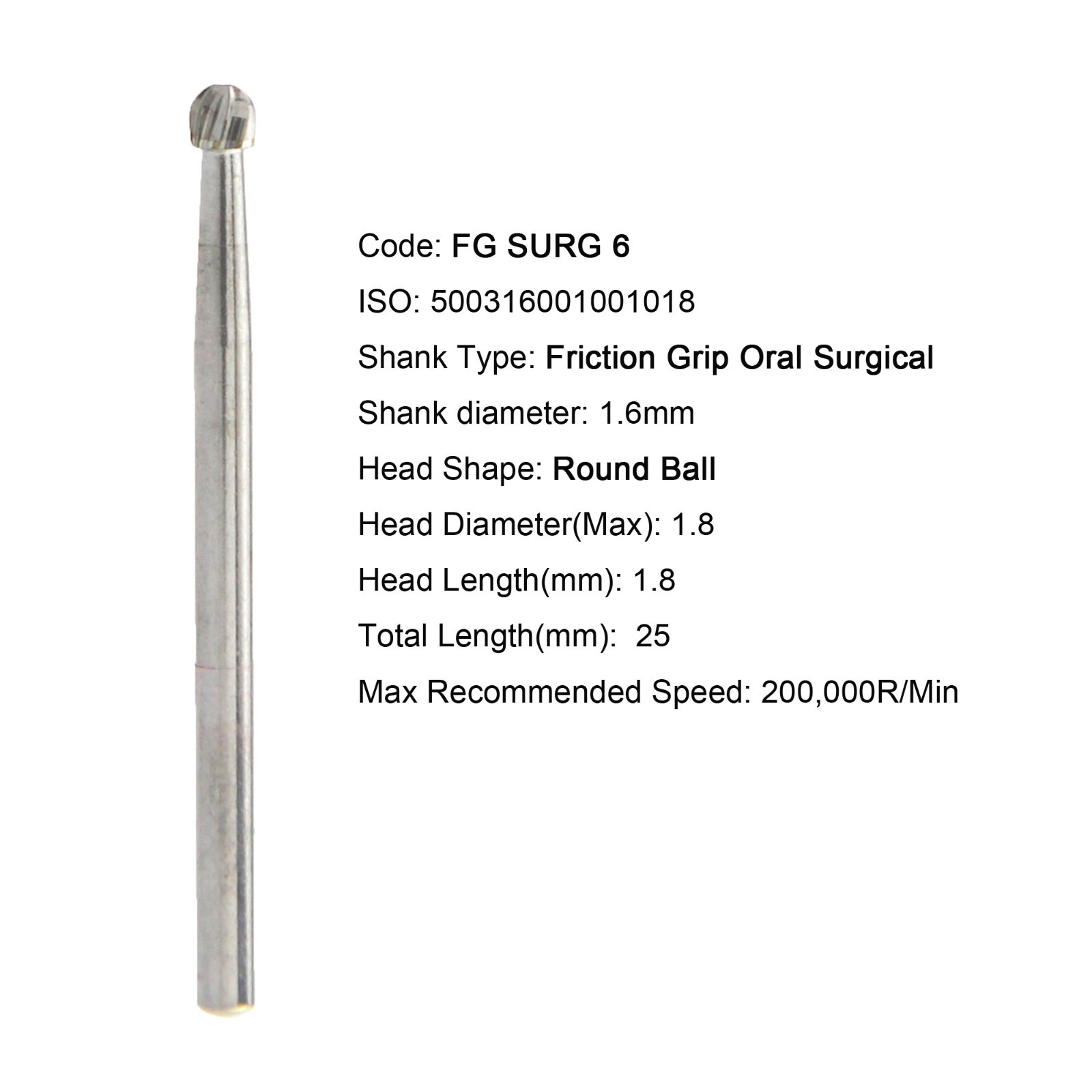 50pcs Dental Surgical Burs 25mm Carbide Bur FG SURG 2 4 6 557 557L 702 701 Round