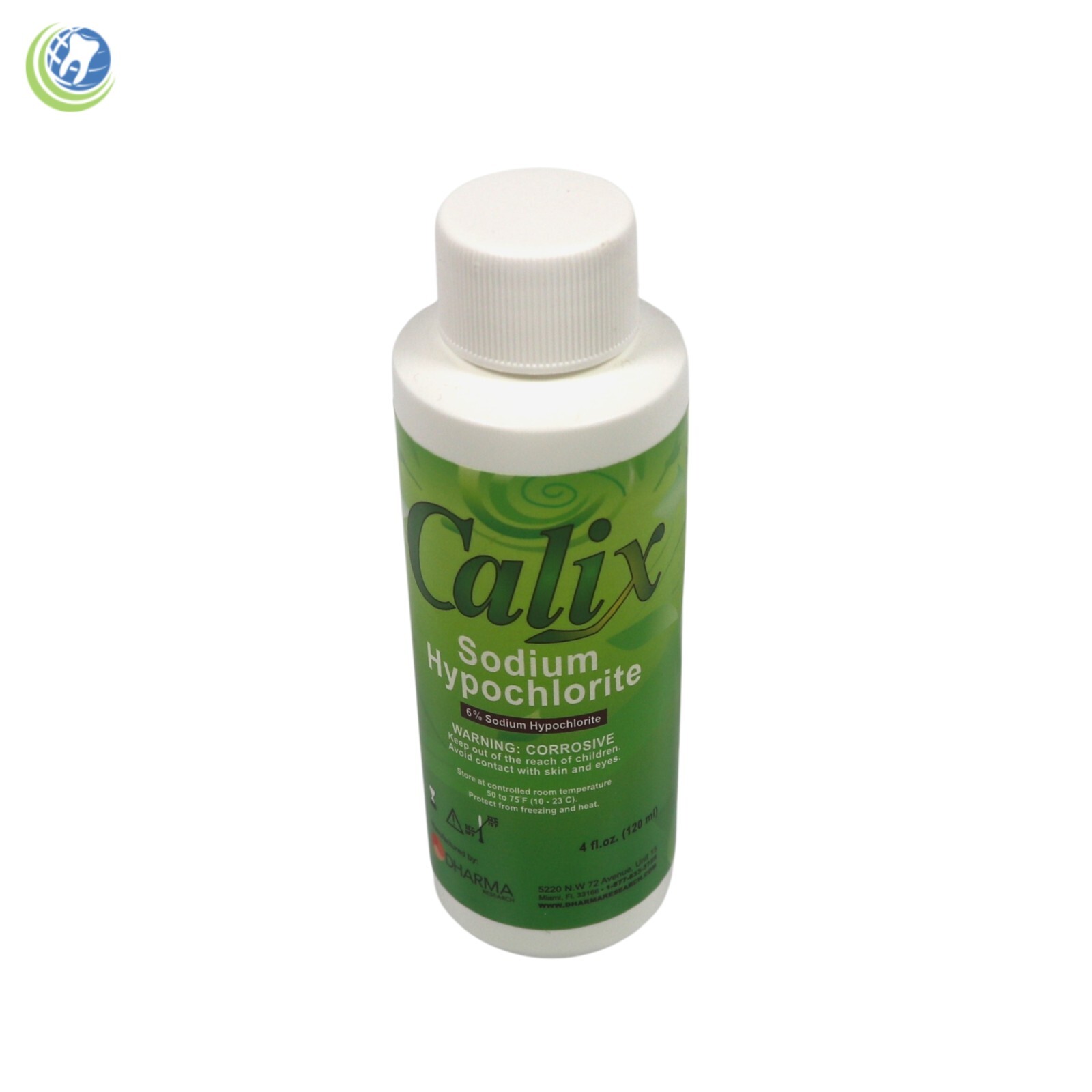 SODIUM HYPOCHLORITE SOLUTION 6% 4oZ (120 ML) BOTTLE ROOT CANAL TREATMENT CALIX
