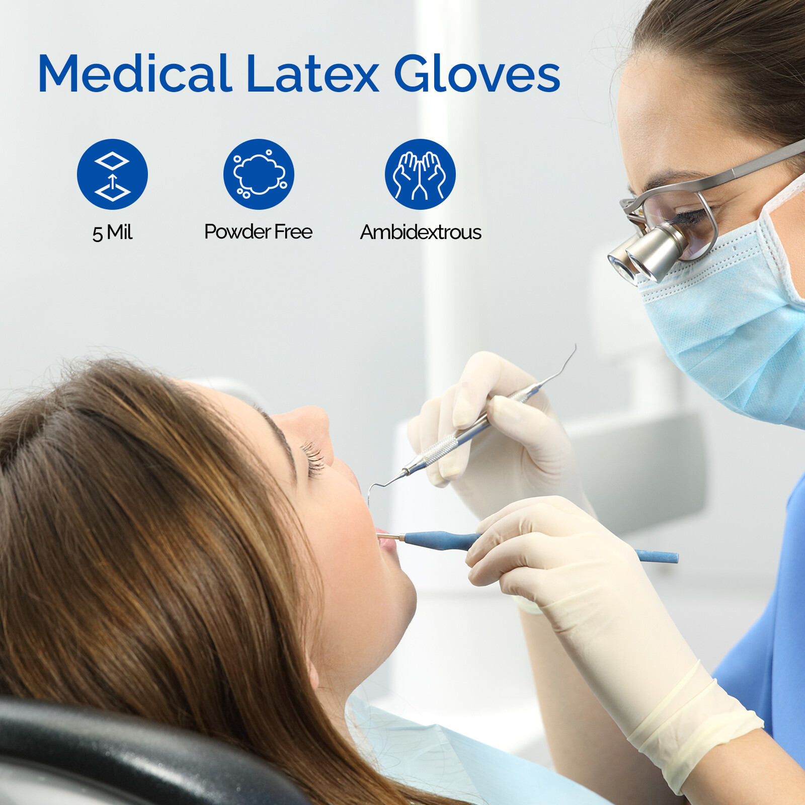 1000 JMU Latex Gloves Disposable Cleaning Gloves Exam/Medical 5 Mil Powder Free