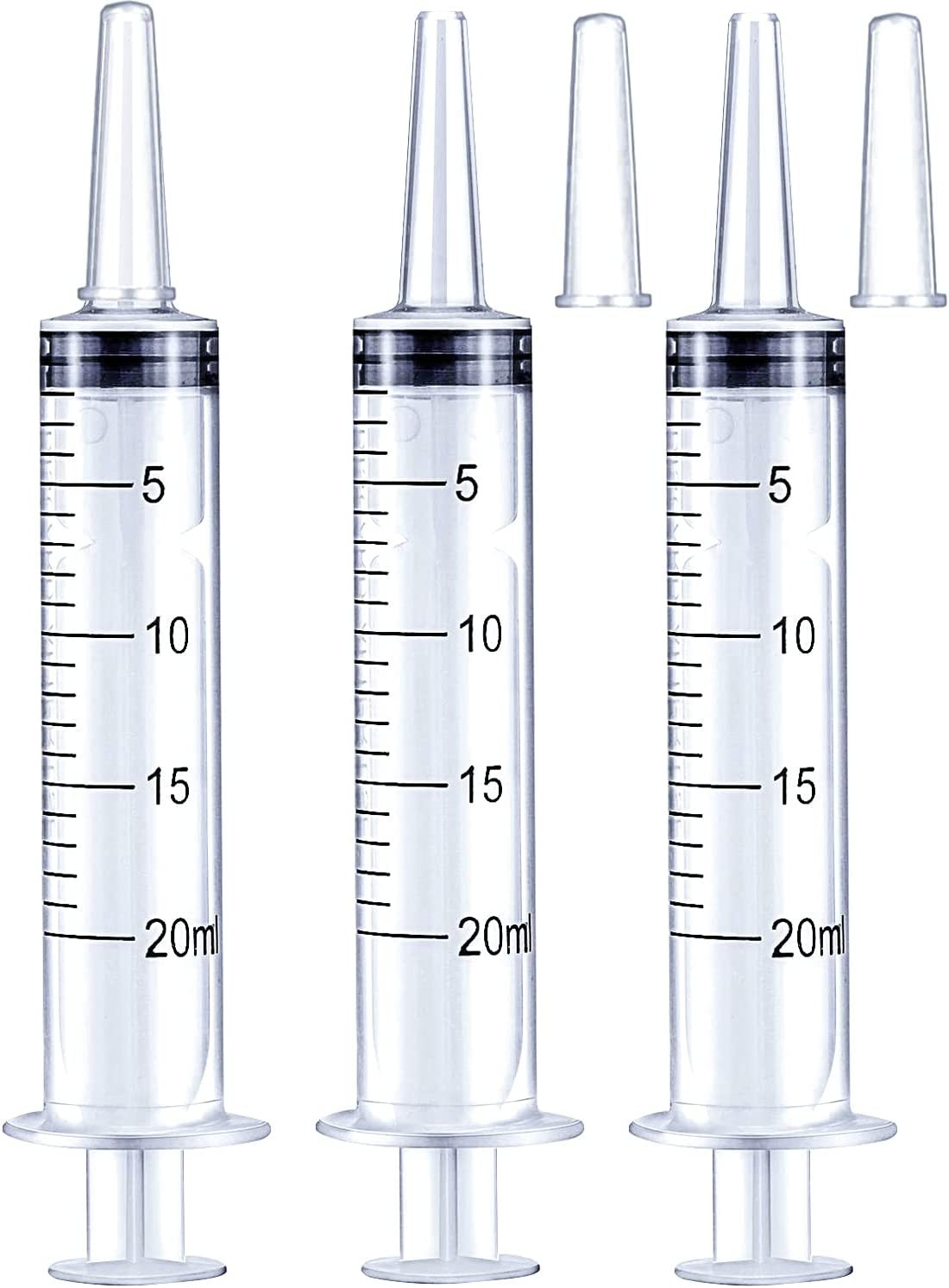 20ml Syringe for Liquid Oral Scientific Labs Measurement Cap- 3 Pack 20ml