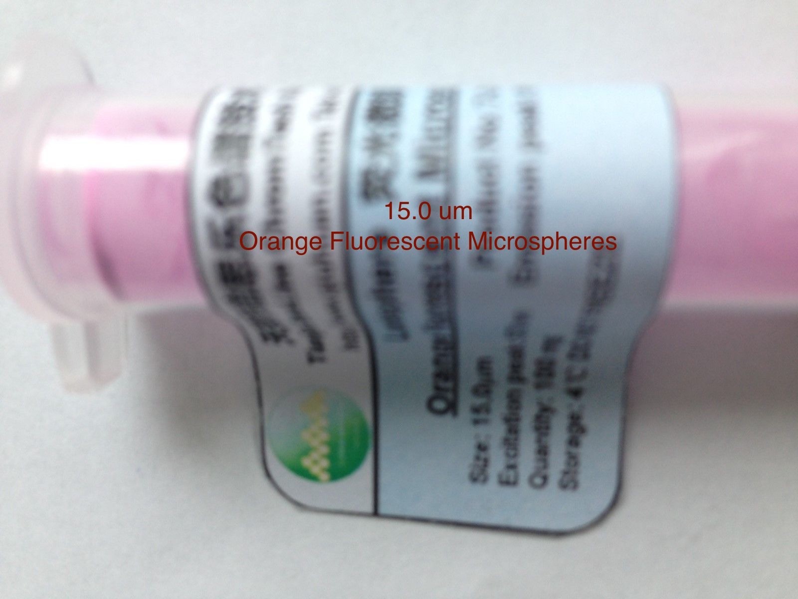 Orange Fluorescent Monodisperse Polystyrene Microspheres Size 1, 2, 5, 10, 15 um