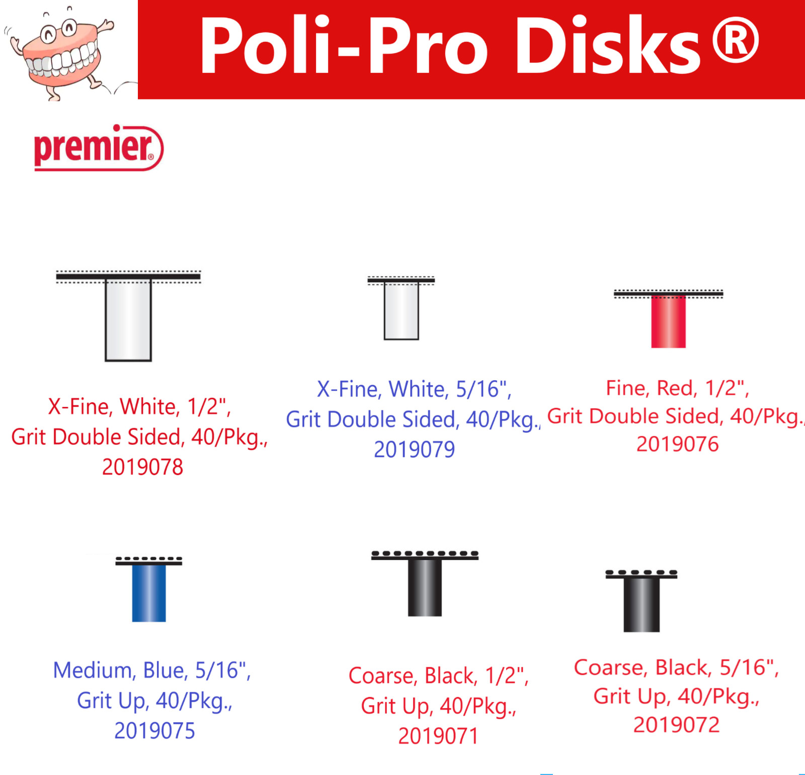 Dental Premier Poli-Pro Disk System Intro Kit: 180 Discs, 4 Mandrels or Discs