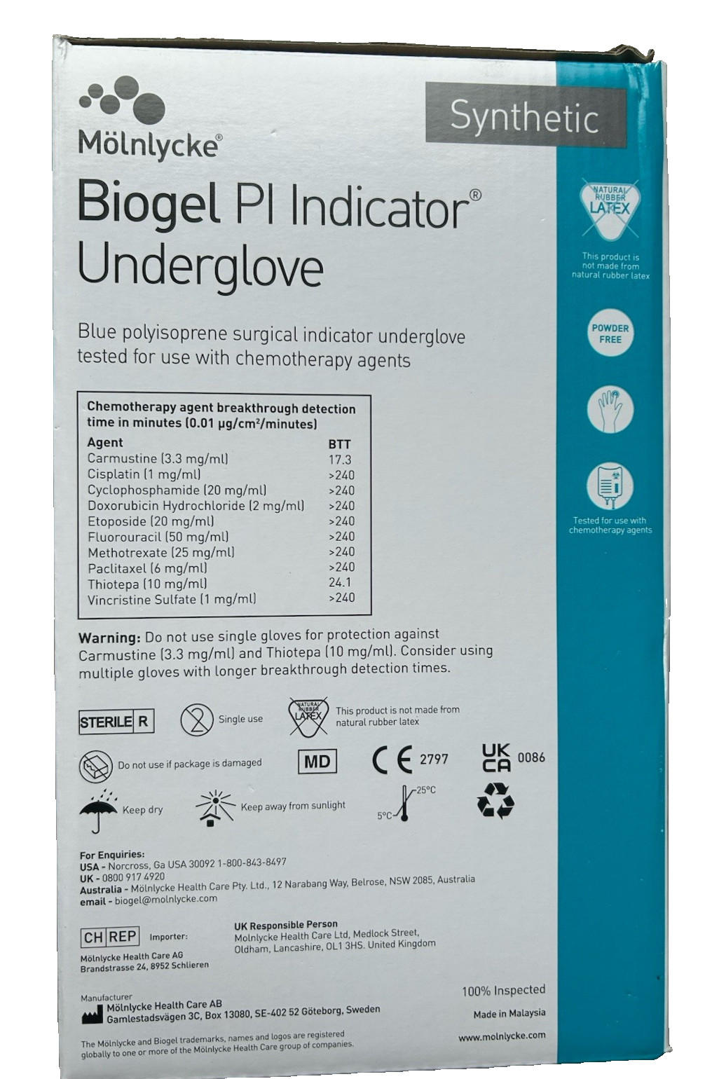 Molnlycke Biogel PI Indicator Underglove Size 7 Polyisoprene 41670 NEW 50 Pairs