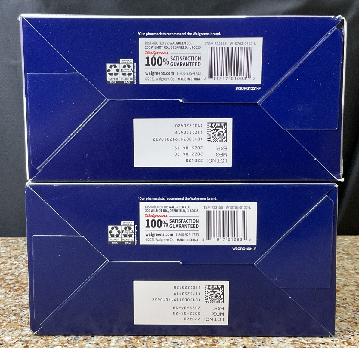 Walgreens Ear Loop Face Mask Box 50 Count (100 Total) 3 Layer Adult Sz/Lot Of 2