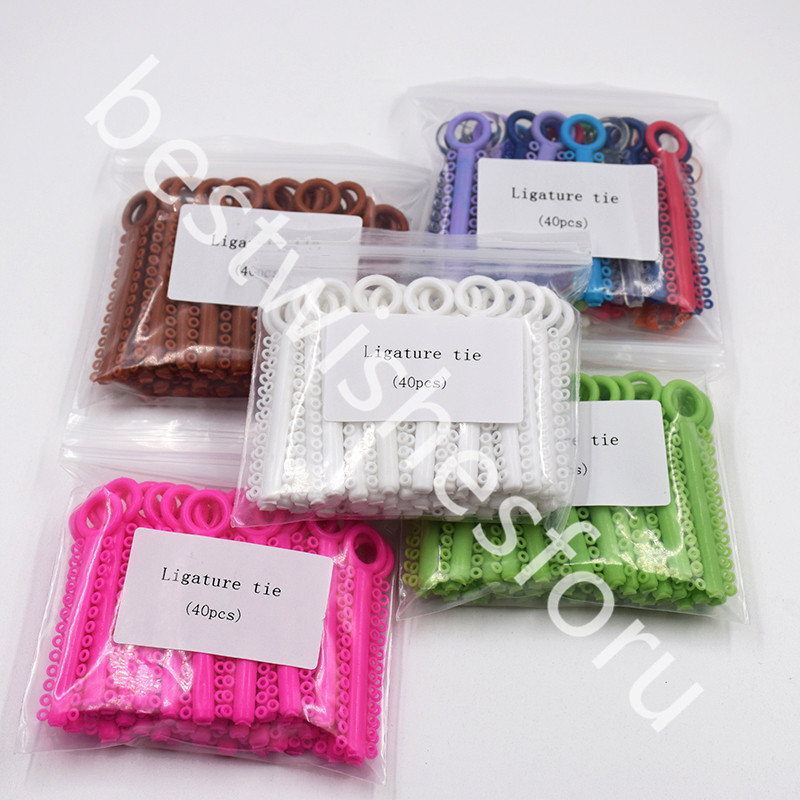 1040 Pcs Dental Ligature Ties Orthodontics Elastic Rubber Bands Multi 36 Colors