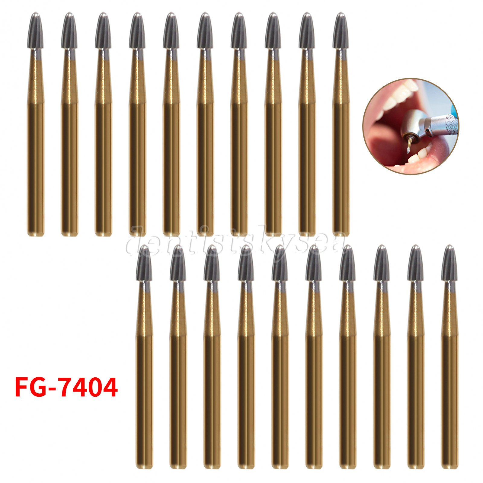 5/10/20Pc Dental Tungsten Carbide Bur Trimming and Finishing Egg Football FG7404
