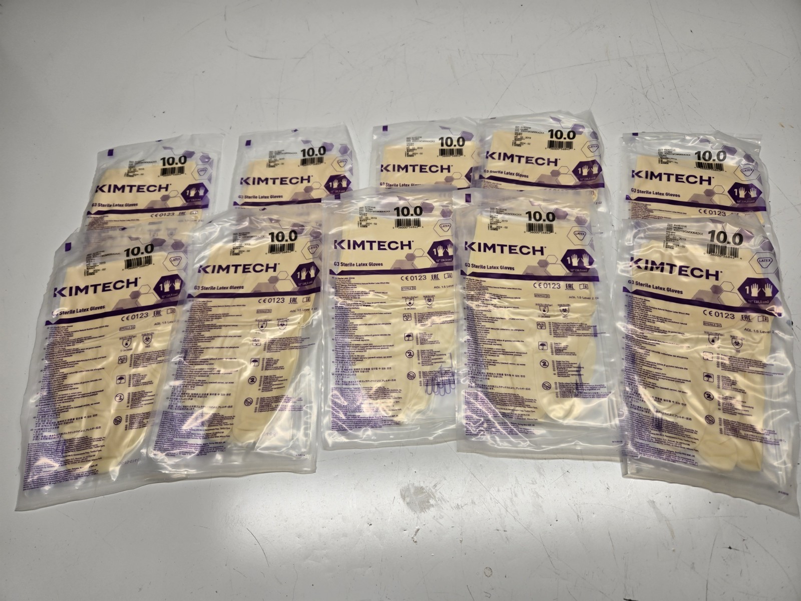Kimtech 56842 G3 Sterile Latex Gloves Size 10 12″ long (box 200 pair) HC1310S