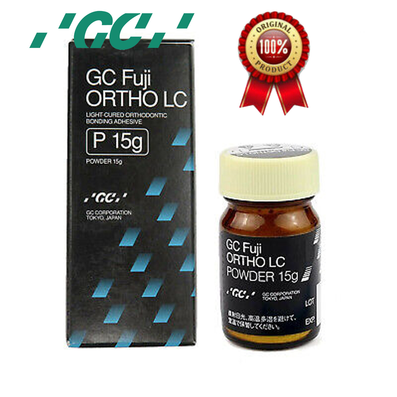 Gc Fuji Ortho LC Light-Cure Glass Ionomer Cement Powder 15g Liquid 8g