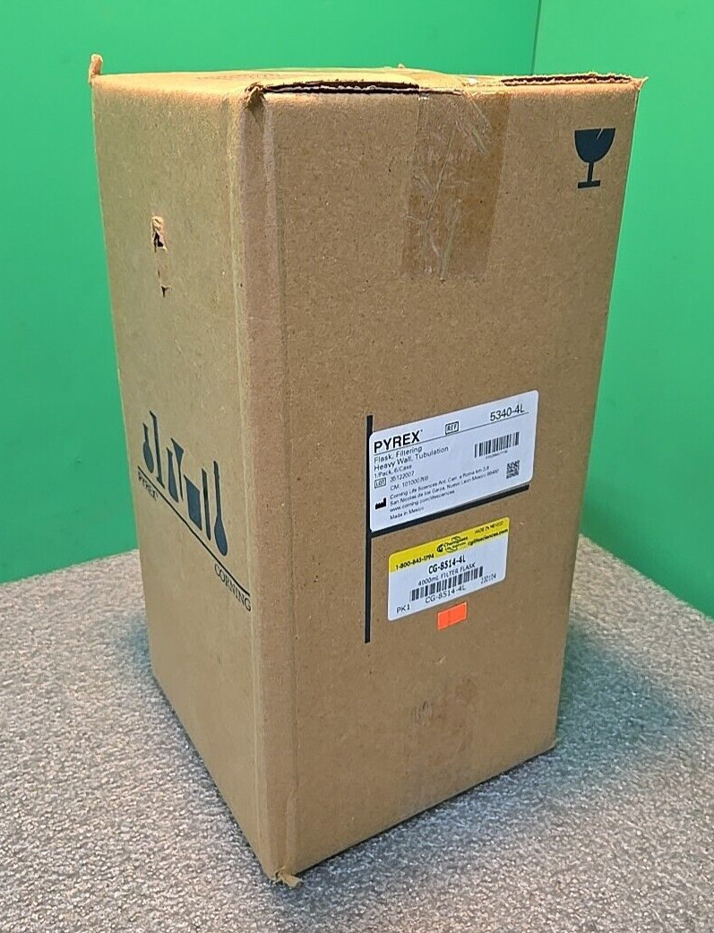 PYREX 4000mL Heavy Wall Filtering Flask With Sidearm Tubulation 5340-4L | NEW