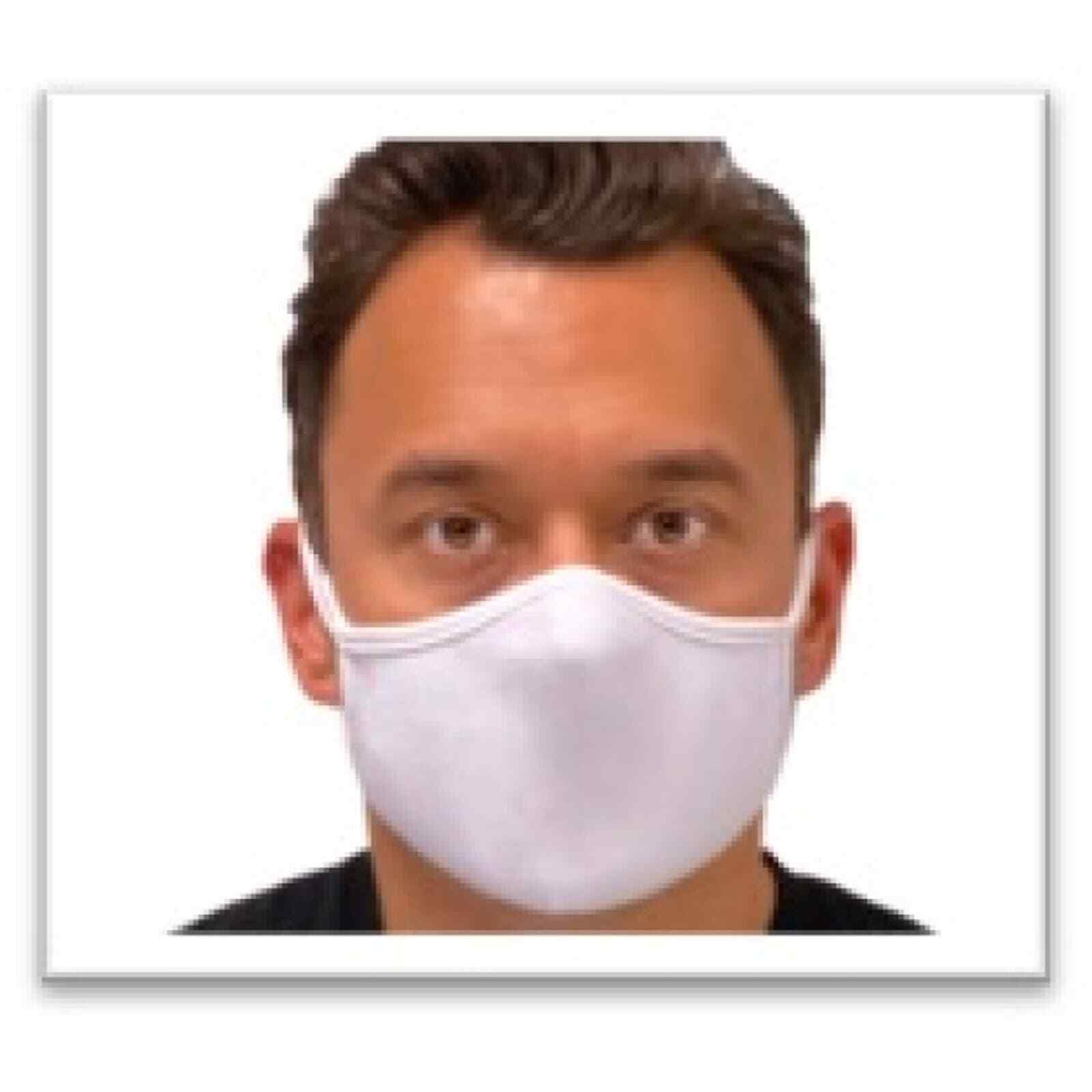 804 Ct.- Reusable Fabric Mask, 67 PKs of 12, 2-Layer, White, 100% Cotton