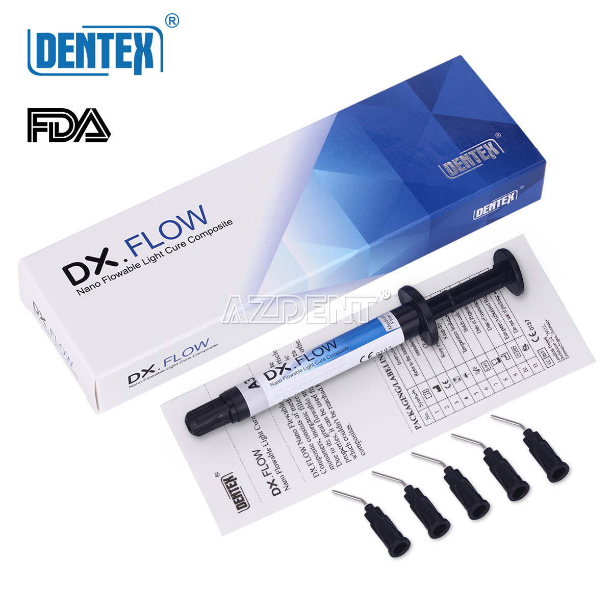 5X Resina compuesta fotopolimerizable dental fluida Medium Flow A3 3g/Jeringa